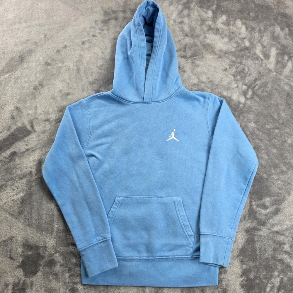 Jordan Hoodie‎ Boys Small Blue Jumpman Logo Fleece Pullover Sweatshirt